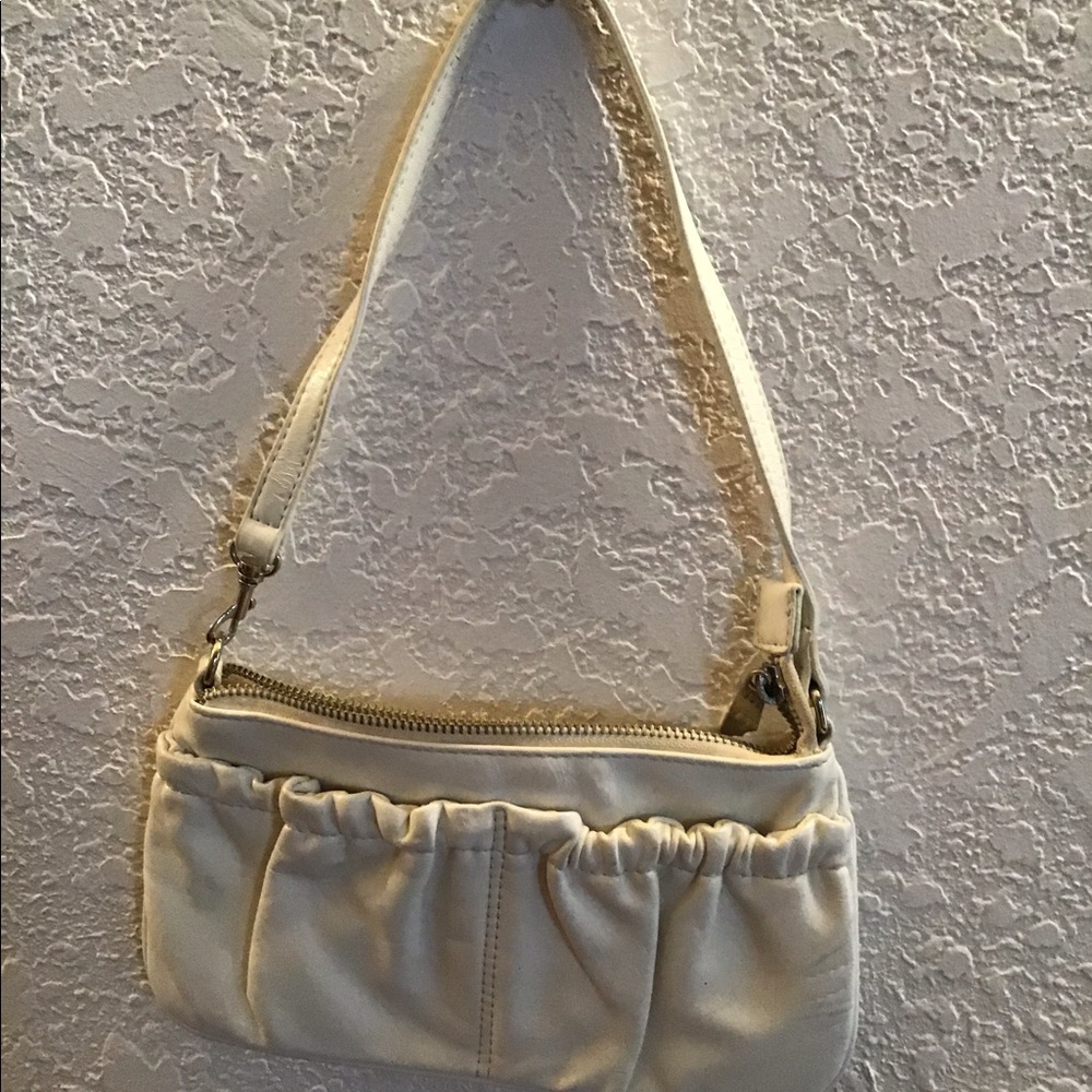 White small shoulder purse by express